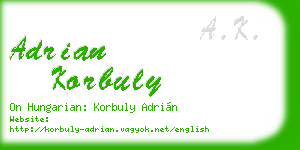adrian korbuly business card